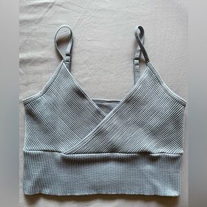 Grey blue crop top tank